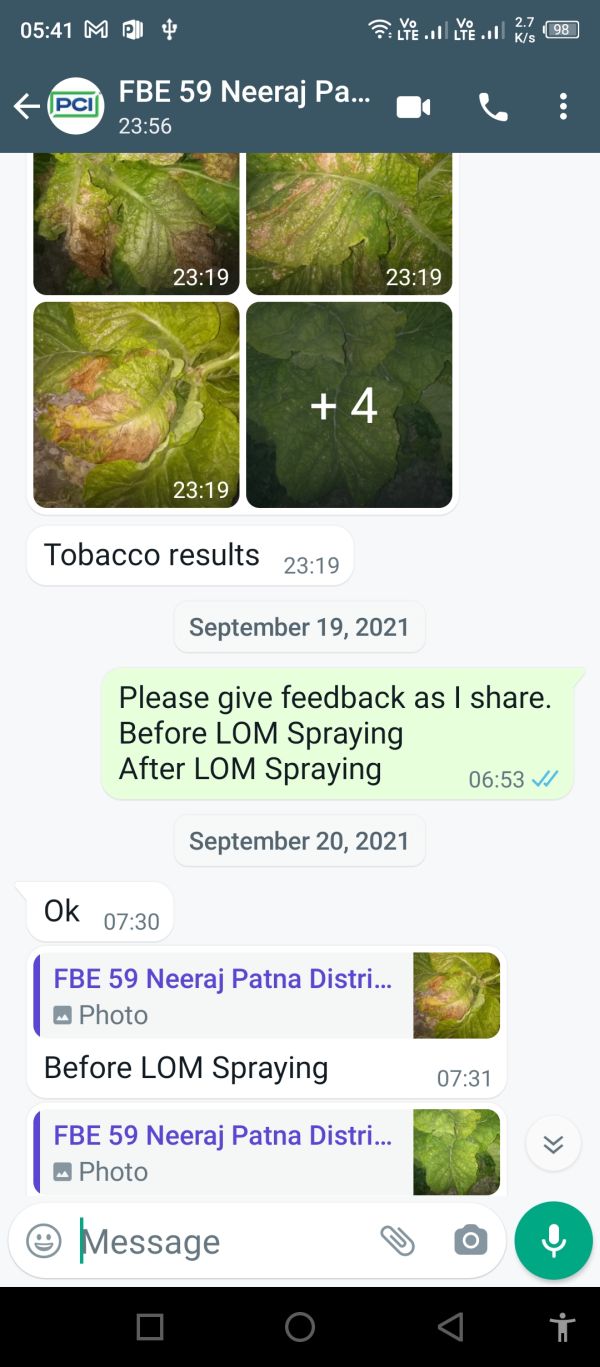 Tobaco Before & Afer LOM Spray