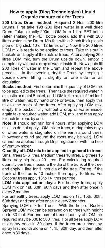 English LOM mix applying Instructions for Trees
